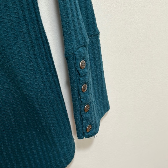 Chaser long Sleeves Tops Women’s Size XL waffle knit thermal button cuff - Picture 7 of 10